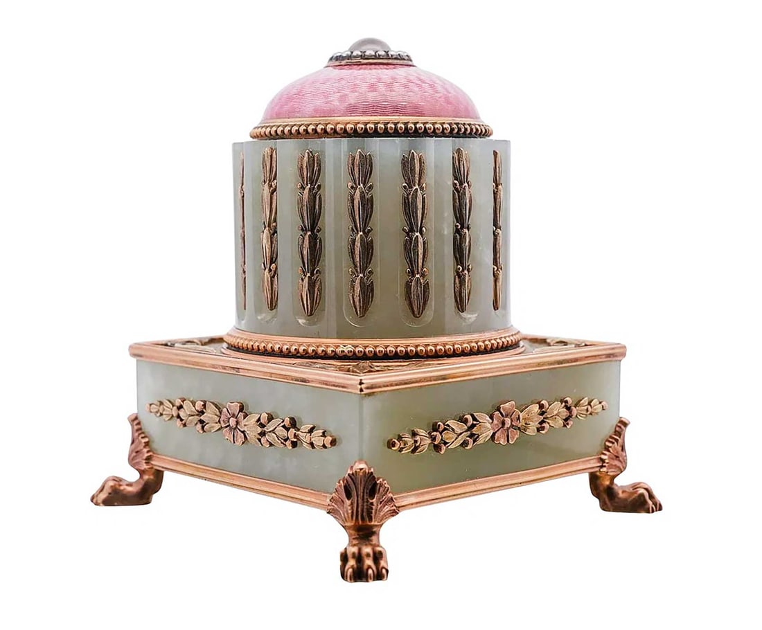 FABERGE - GOLD BOWENITE BELL PUSH, M.PERCHIN (1 of 10)