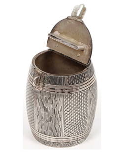 JEWISH DONATION CHARITY CAN, TROMPE L'OEIL: Lifetime Warranty! A Great Investment for Many Years Ahead! JEWISH SILVER DONATION CHARITY CAN, TROMPE L'OEIL, 1870 For your viewing, there is a Russian silver charity collection can. It is made in th