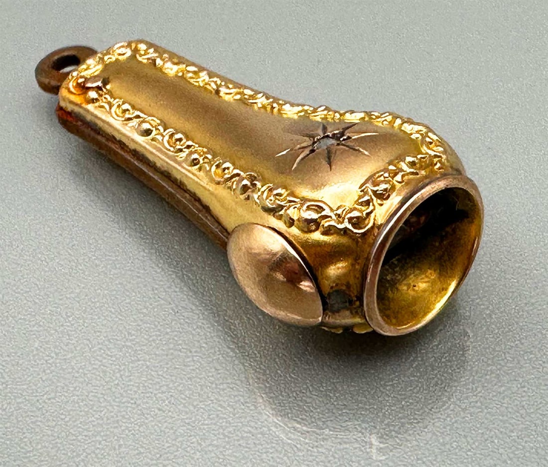 ANTIQUE GOLD CIGAR SNIP CUTTER w. DIAMOND (1 of 12)