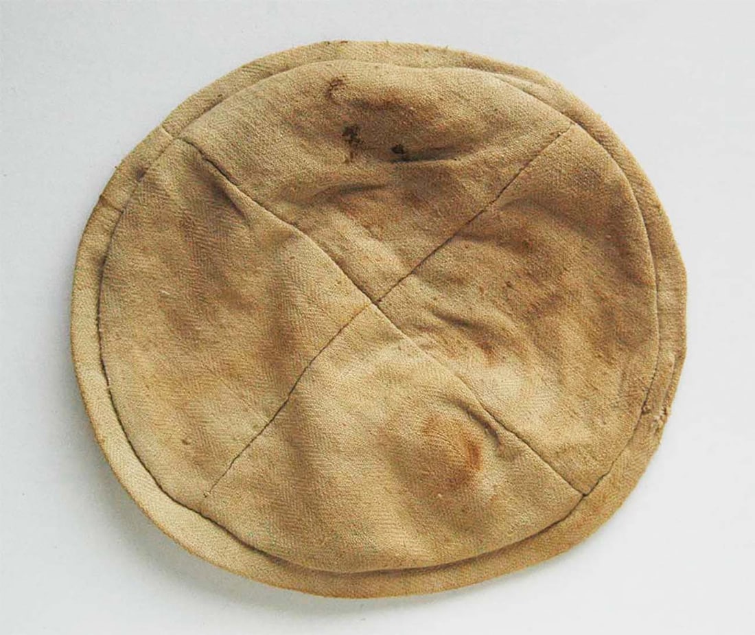 JEWISH WW2 KIPPA fr. CONCENTRATION CAMP (1 of 14)