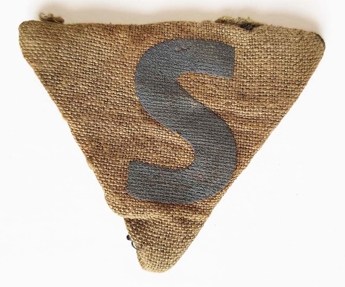 GERMAN WW2 PRISONERS TAG fr. BUCHENWALD: Great Display Piece! GERMAN WW2 PRISONERS TAG from BUCHENWALD CONCENTRATION CAMP For your viewing is a WWII prisoner tag. On the front, the tag bears the letter 'S'. These kinds of tags were used by t