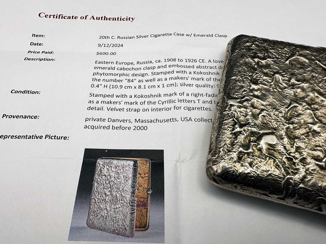 RUSSIAN SILVER CIGARETTE CASE, SAMORODOK + CERTIFICATE (1 of 16)