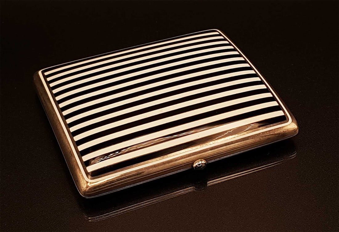 GERMAN SILVER ENAMEL CIGARETTE CASE, Wimmer & Rieth (1 of 11)