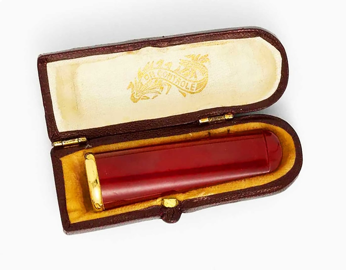 GOLD ANTIQUE CIGAR HOLDER, BOXed (1 of 9)
