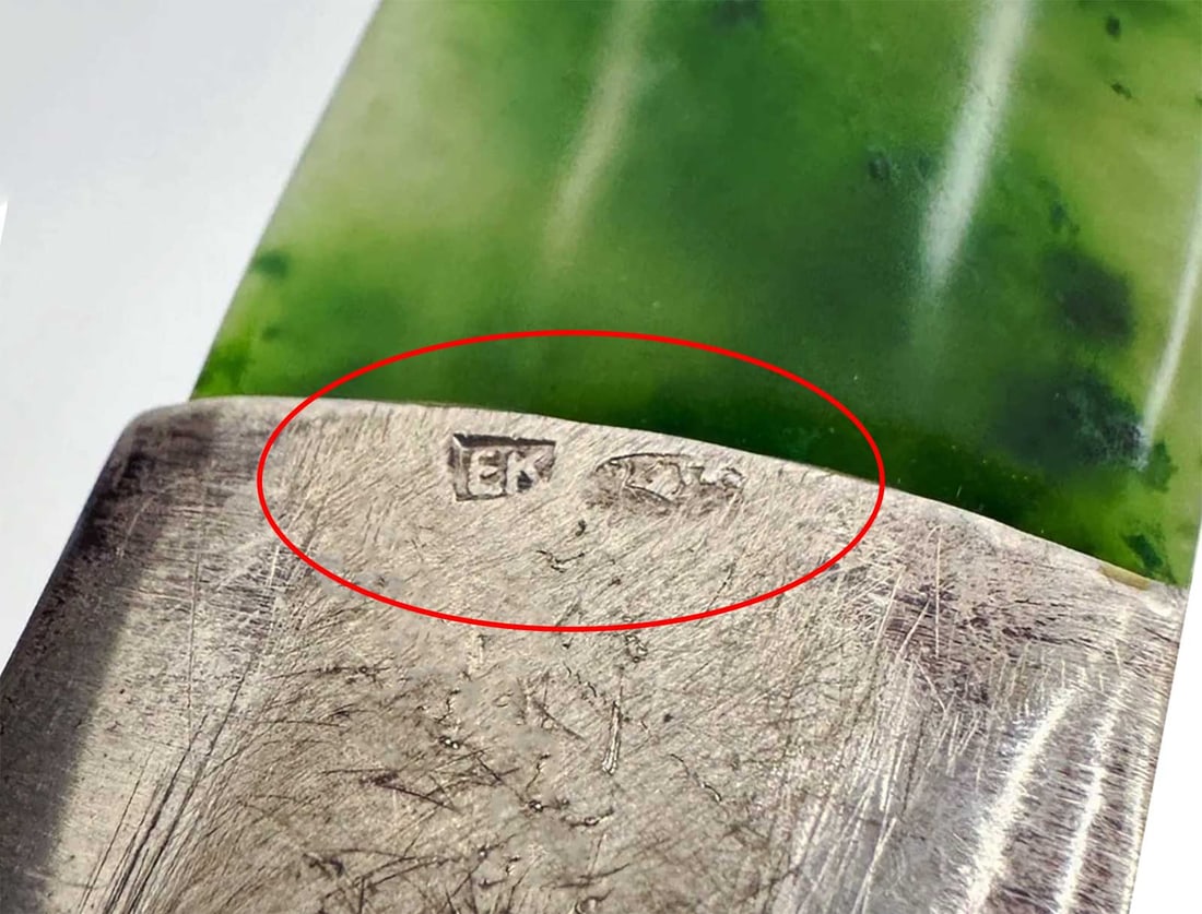 FABERGE - SILVER & JADE HORSE HEAD LETTER OPENER - 5