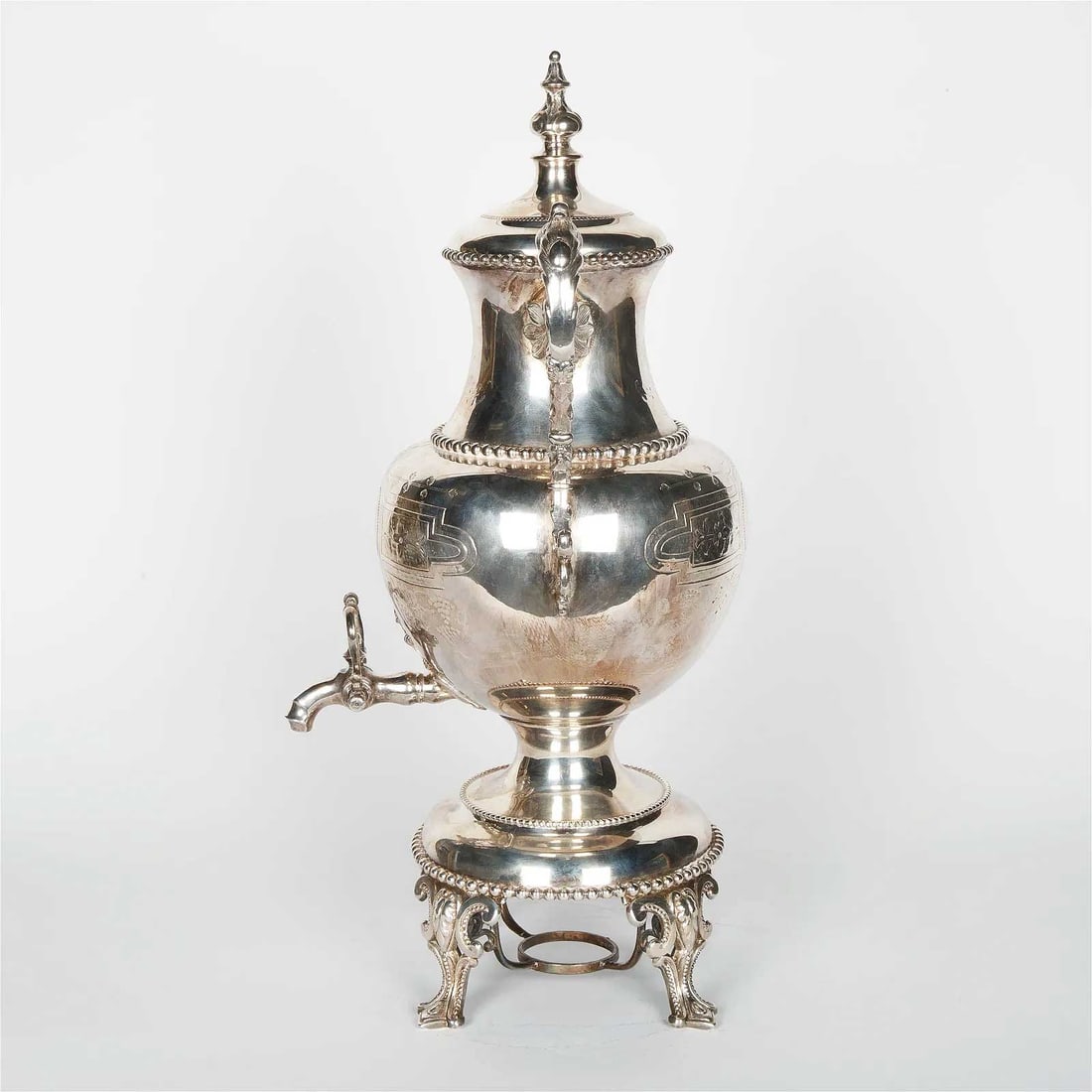 SILVER HOT WATER URN, SAMOVAR, VICTORIAN ERA (1 of 11)