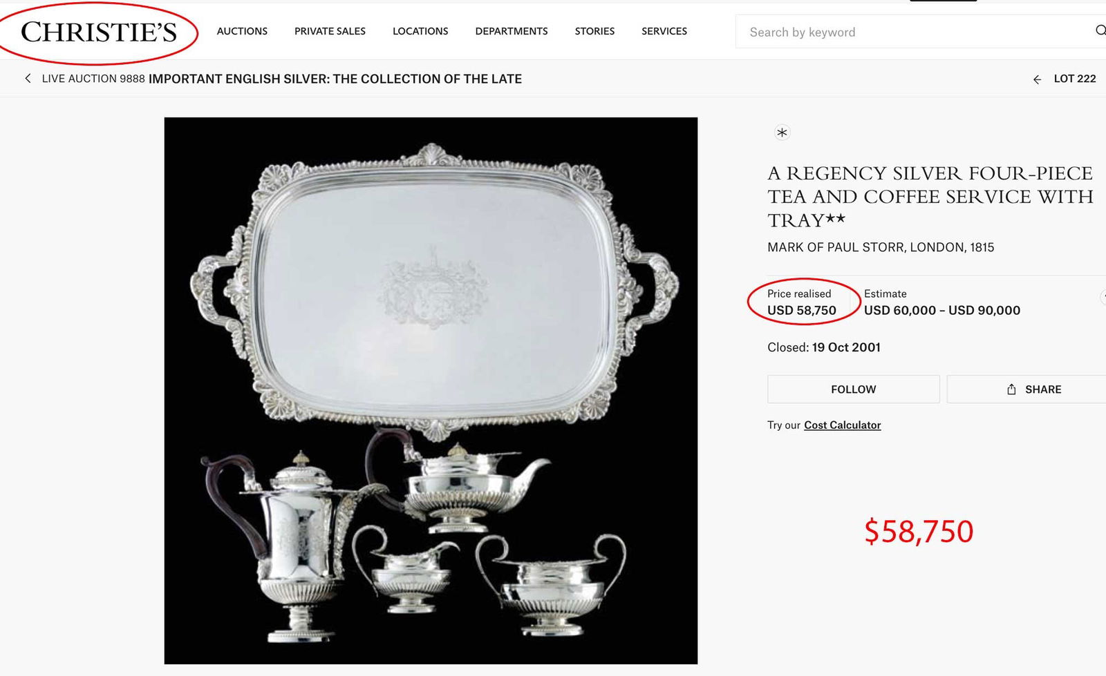 Paul STORR - LARGE SILVER TEA SERVICE, 1833 - 11