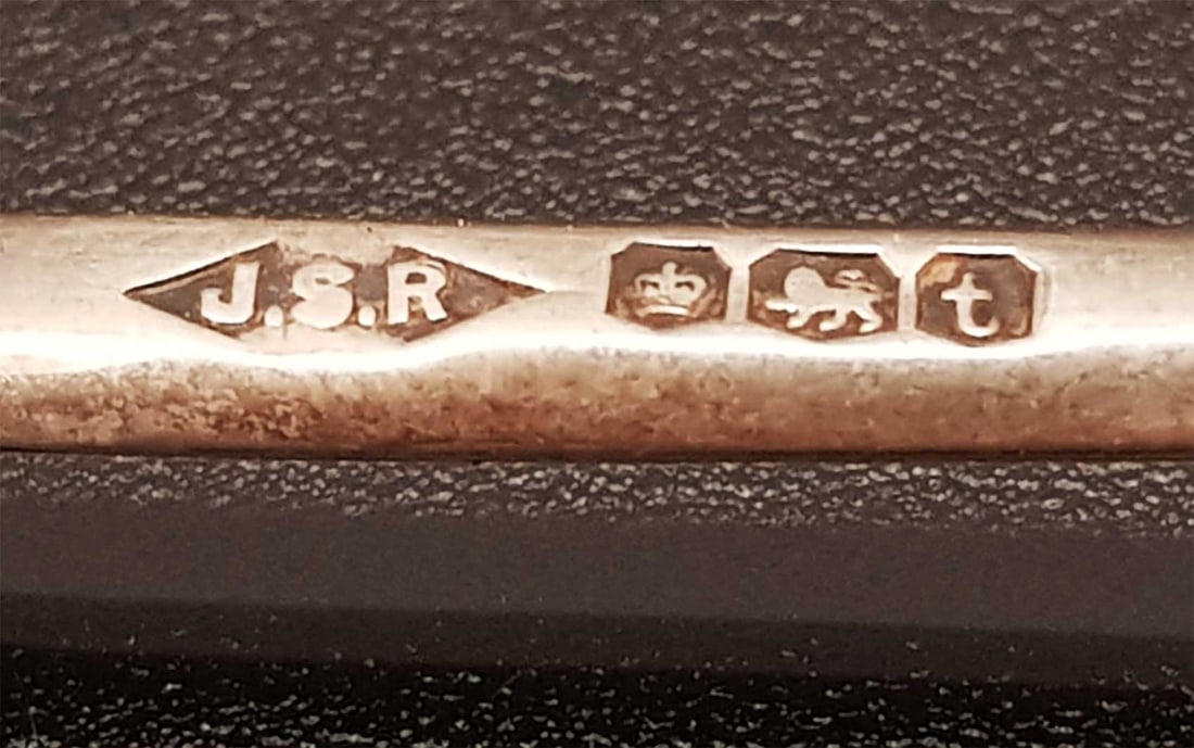 ANTIQUE ENGLISH SILVER SPOONS SET, BOXED - 11