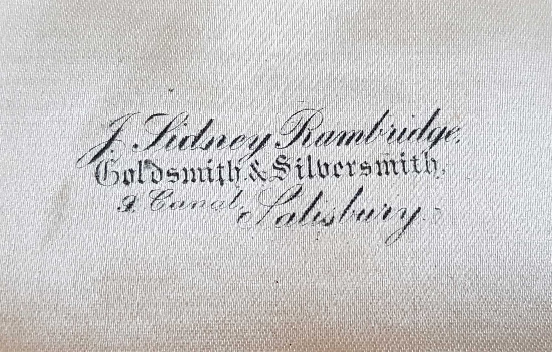 ANTIQUE ENGLISH SILVER SPOONS SET, BOXED - 12