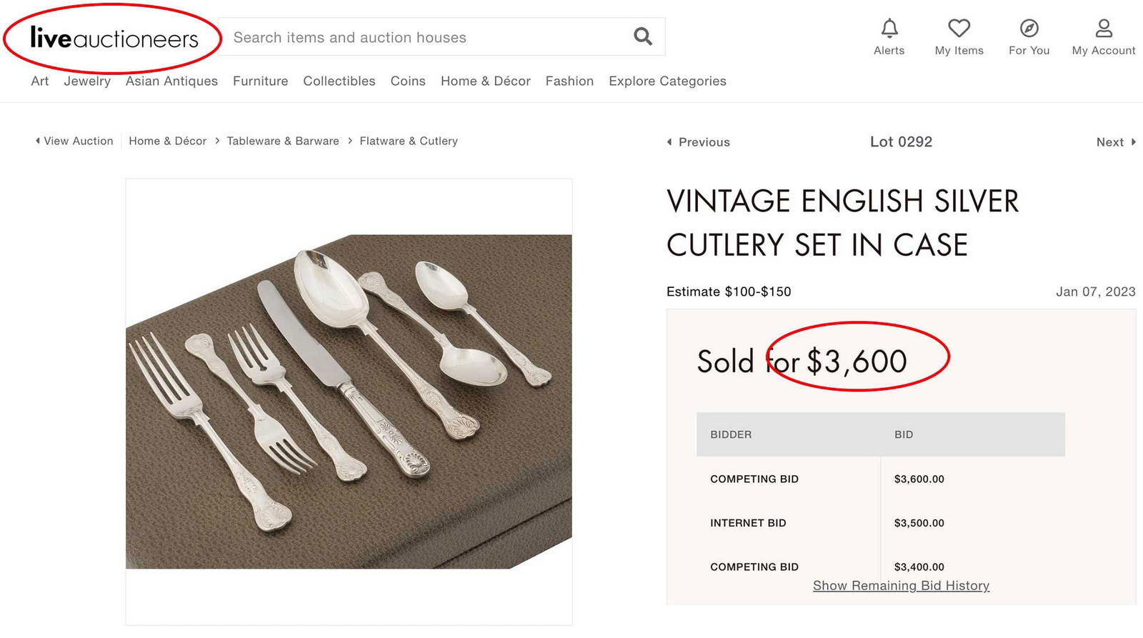 ANTIQUE ENGLISH SILVER SPOONS SET, BOXED - 16