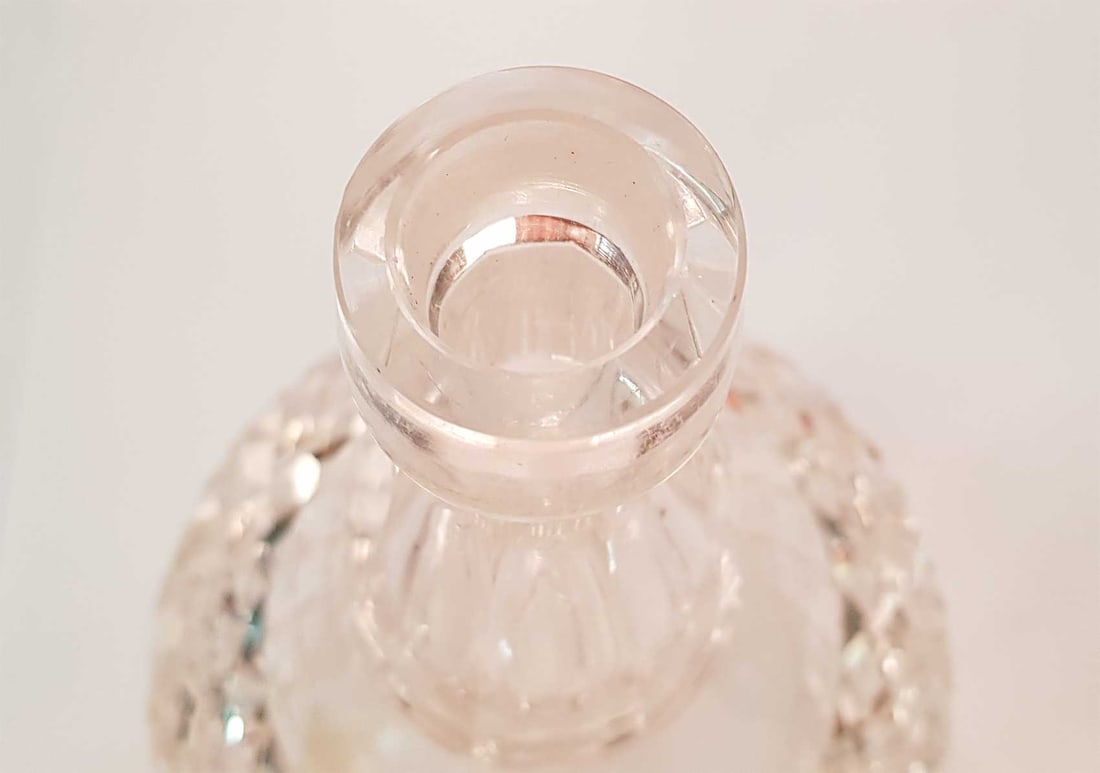 AMERICAN CUT GLASS DECANTER w. SILVER STOPPER - 5