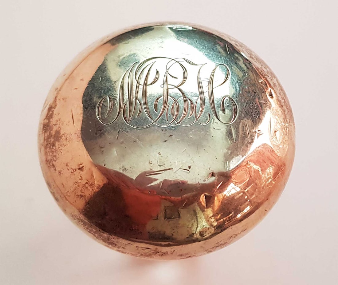 AMERICAN CUT GLASS DECANTER w. SILVER STOPPER - 7