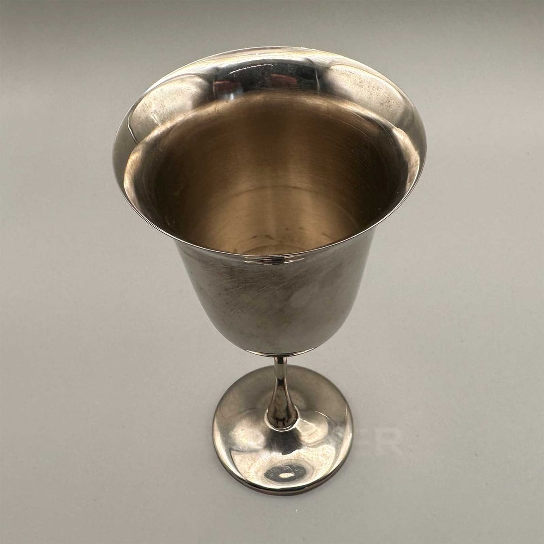 JEWISH KIDDUSH GOBLET w. STAR of DAVID: Flexible Payments: Pay Over 3–6 Months! JEWISH KIDDUSH GOBLET with STAR of DAVID This is a Jewish Kiddush cup. The exterior is decorated with an engraved Star of David. CONDITION: The item is in