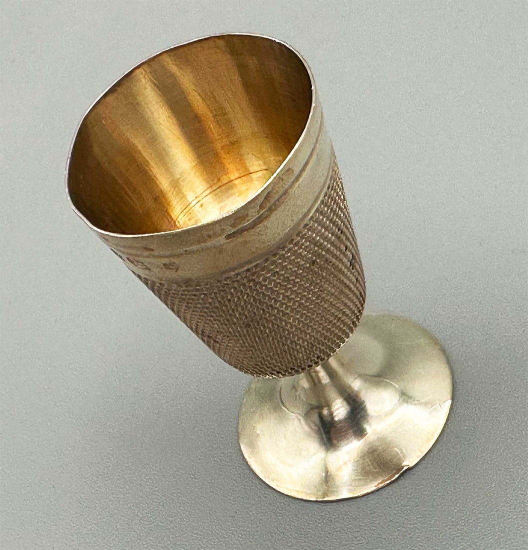 ANTIQUE ENGLISH SILVER VODKA CUP, GOBLET, 1876 (1 of 9)