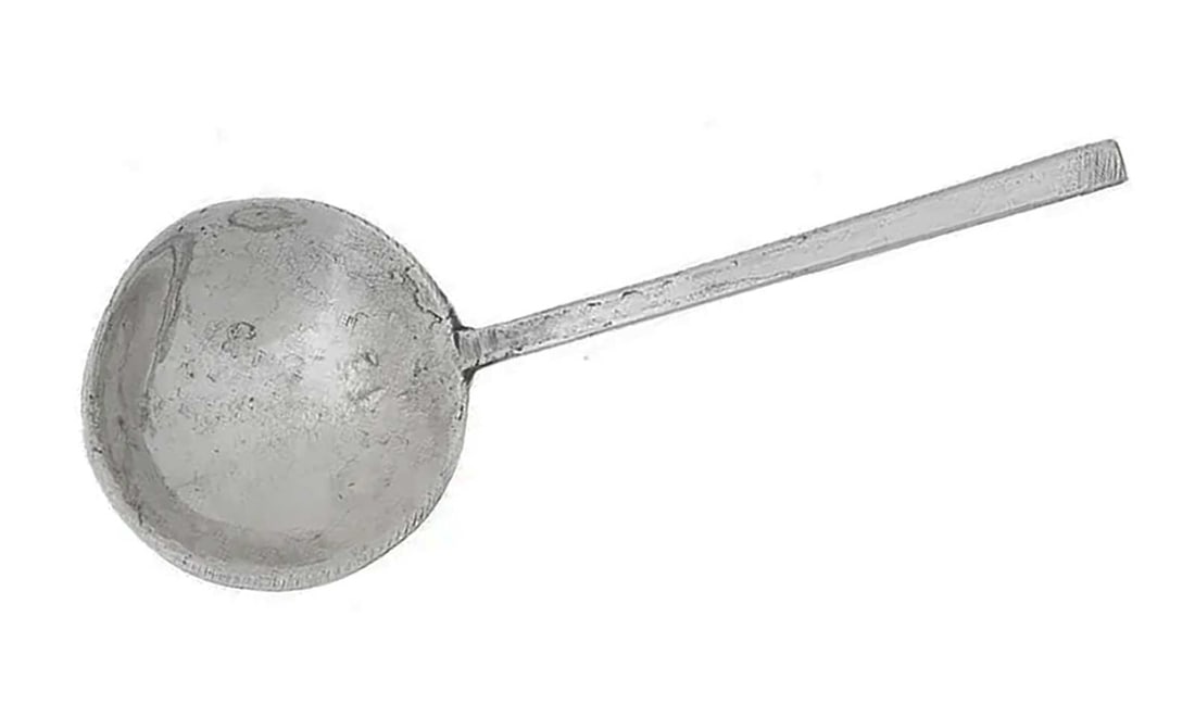 VERY OLD DUTCH PEWTER SPOON, 17th CENTURY (1 of 8)