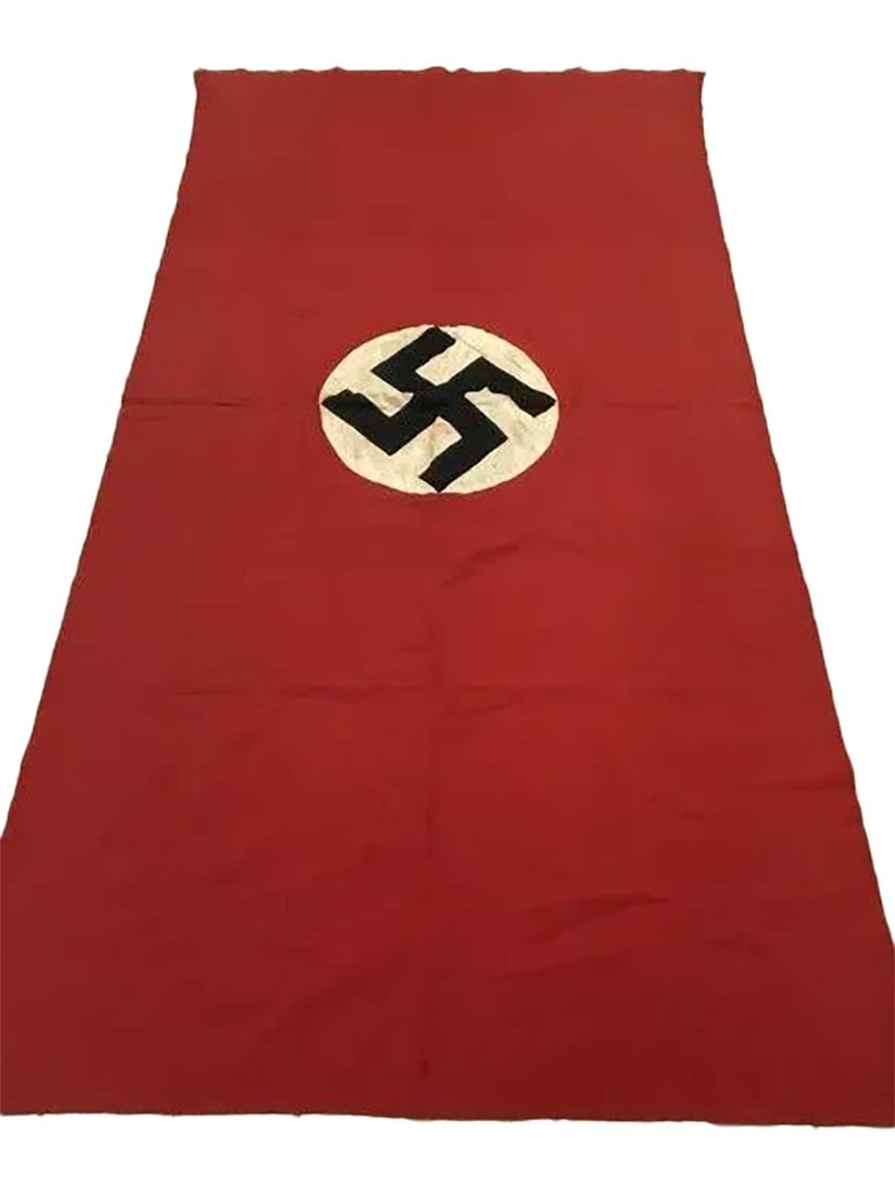 GERMAN WWII LARGE NSDAP BUILDING FLAG: Display Item! Price Reduced — Limited-Time Offer! GERMAN WWII LARGE NSDAP BUILDING FLAG, BANNER It is a rare, WWII Germany Third Reich NSDAP large building flag. It is double-sided with multi-piece 