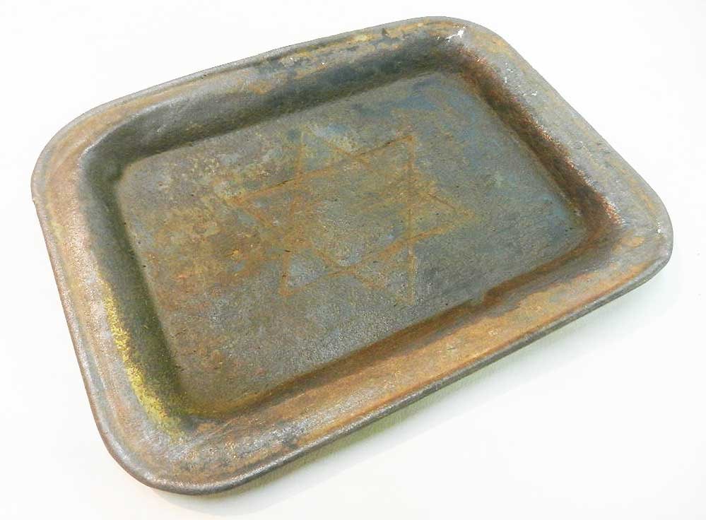 JEWISH WWII PLATE w. STAR of DAVID, LITZMANNSTADT: Great Display Piece! Flexible Payments: Pay Over 3–6 Months! JEWISH WWII PLATE with STAR of DAVID from LITZMANNSTADT in POLAND, 1941 Jewish WWII Plate with the Star of David from Litzmannstadt in Po