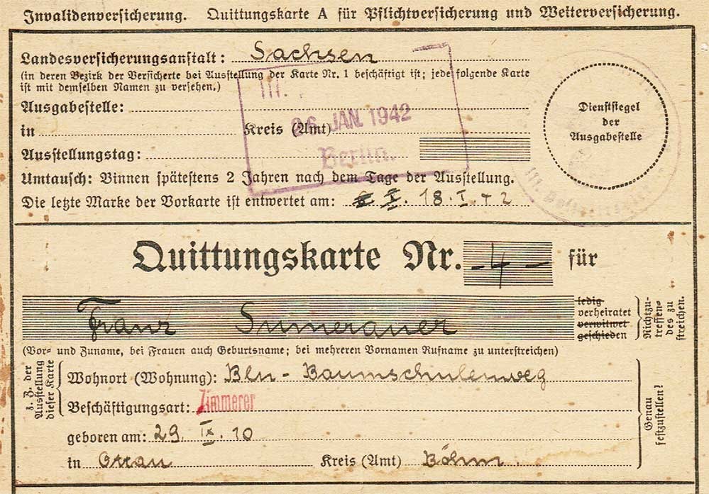 GERMAN WWII ID DOCUMENT for DISABILITY PERSON (1 of 8)