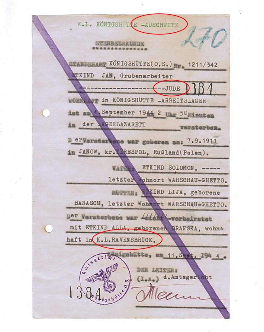 GERMAN WWII DOCUMENT, AUSCHWITZ, 1944 fr. ARCHIVE (1 of 10)