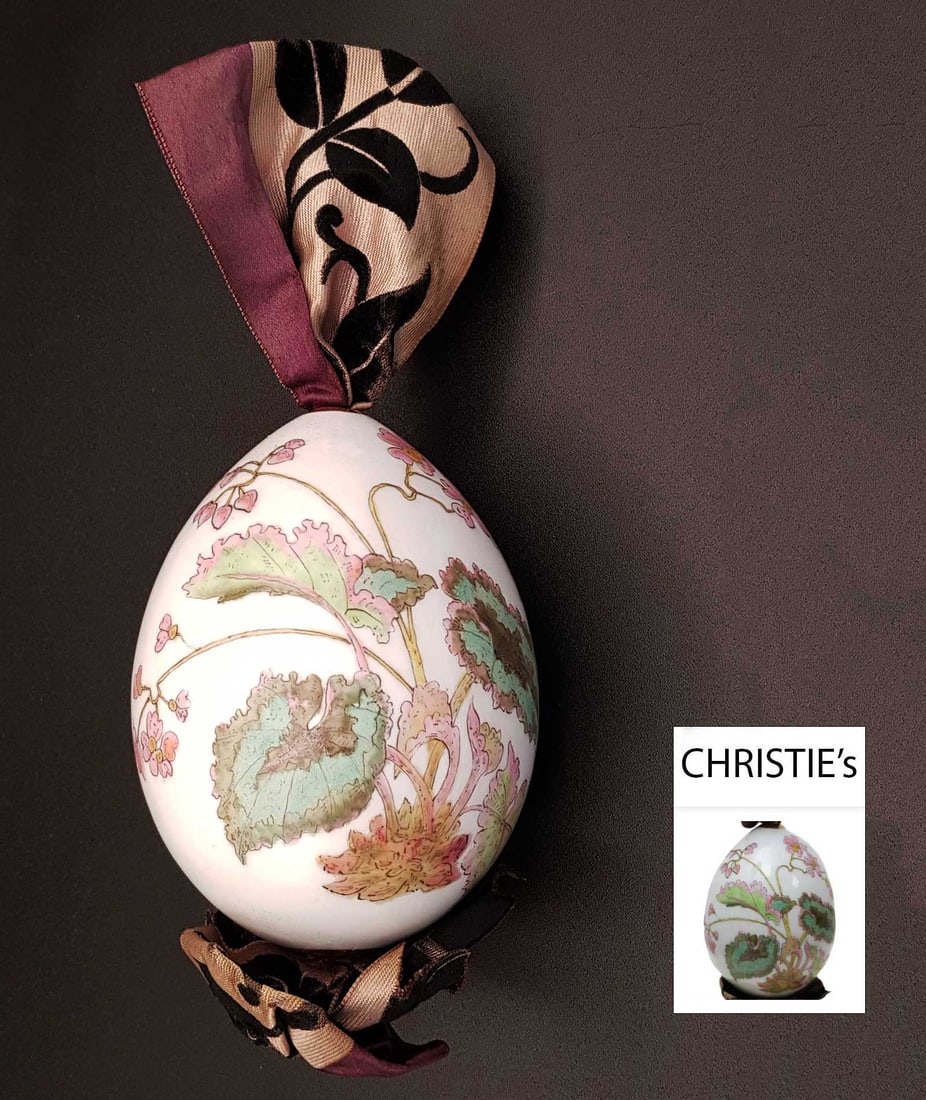 LARGE RUSSIAN PORCELAIN EGG fr. CHRISTIE's: LifeTime Warranty! Price Reduced — Limited-Time Offer! LARGE RUSSIAN IMPERIAL HAND PAINTED PORCELAIN EASTER EGG, 1880x , from CHRISTIE's This is a Russian hand-painted porcelain Easter Egg depicting