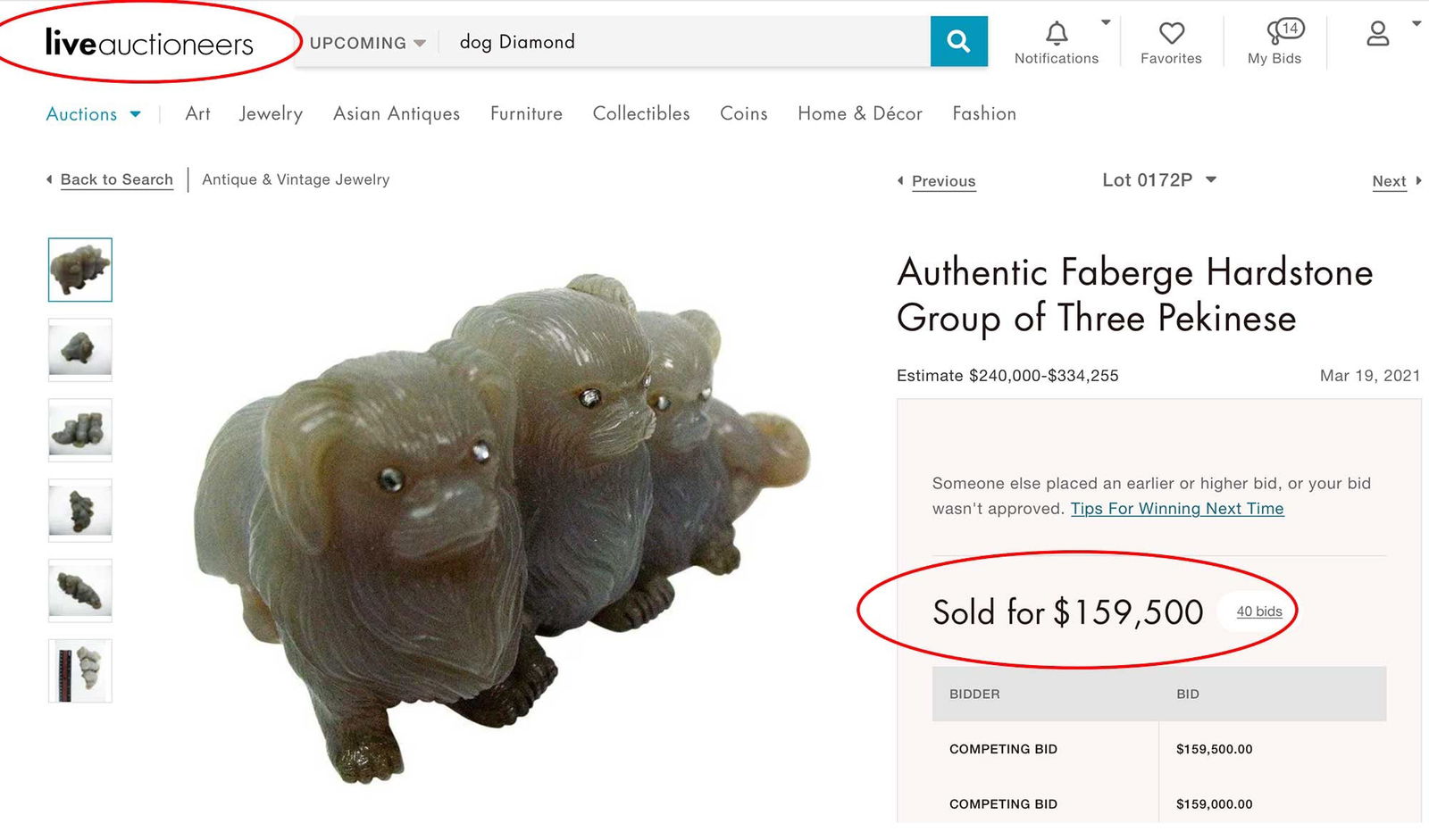 GOLD & DIAMOND's BULLDOG FIGURINE - 8