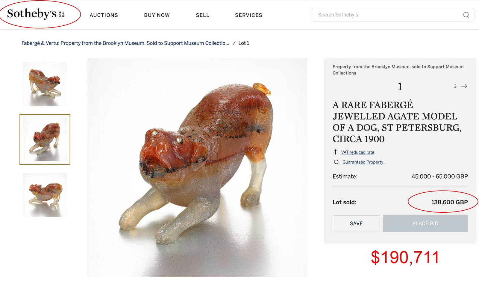 GOLD & DIAMOND's BULLDOG FIGURINE - 9