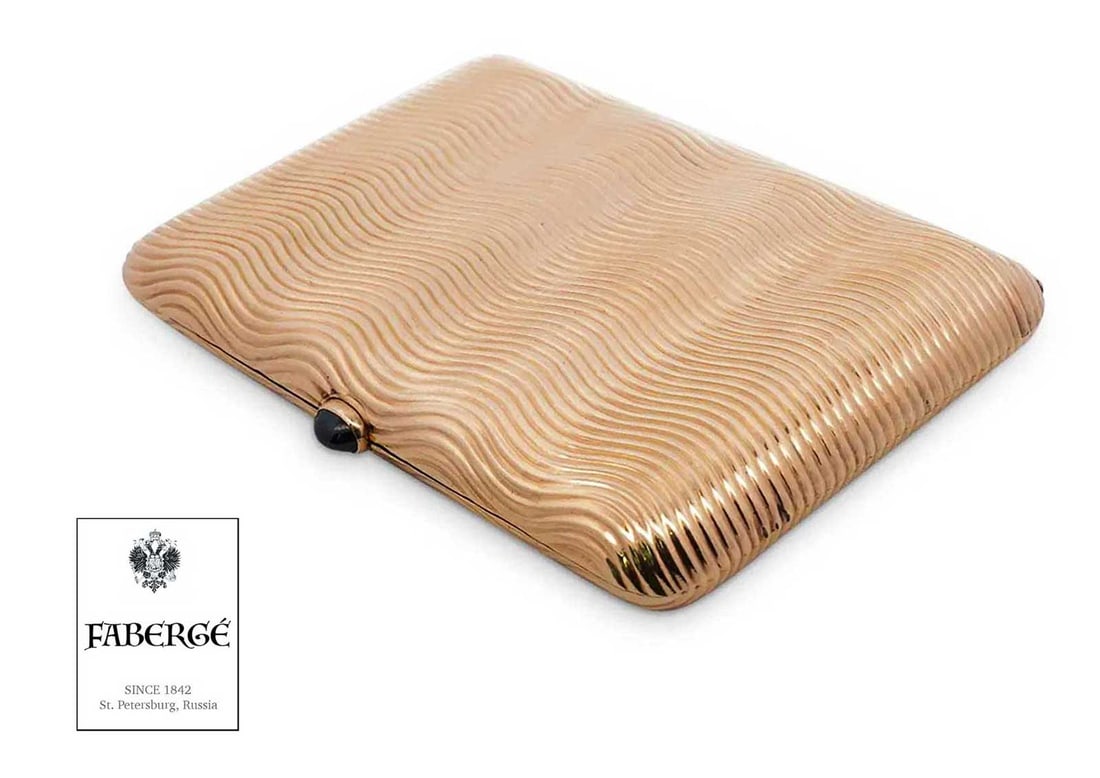 GOLD ANTIQUE RUSSIAN CIGARETTE CASE: LifeTime Warranty! Price Reduced — Limited-Time Offer! GOLD ANTIQUE RUSSIAN IMPERIAL CIGARETTE CASE For your consideration, we present a Russian gold cigarette box, elegantly decorated with wave-lik