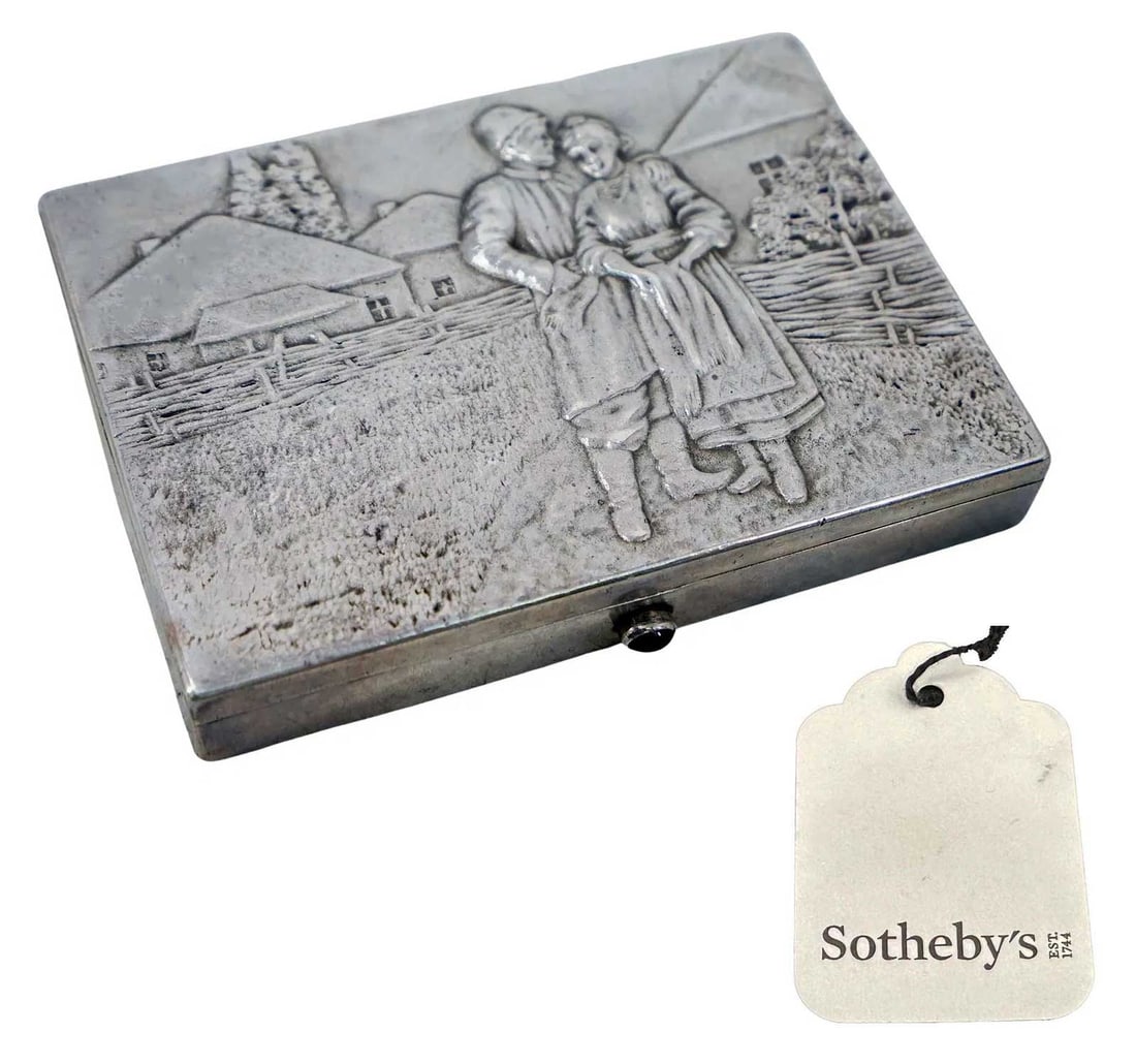 RUSSIAN SILVER CIGARETTE CASE fr. SOTHEBY's: LifeTime Warranty! Flexible Payments: Pay Over 3–6 Months! RUSSIAN SILVER CIGARETTE CASE from SOTHEBY’s For your viewing pleasure, we present an antique Russian silver cigarette case with a