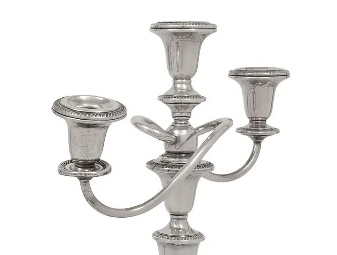 AMERICAN ANTIQUE SILVER THREE-LIGHT CANDELABRA (1 of 16)