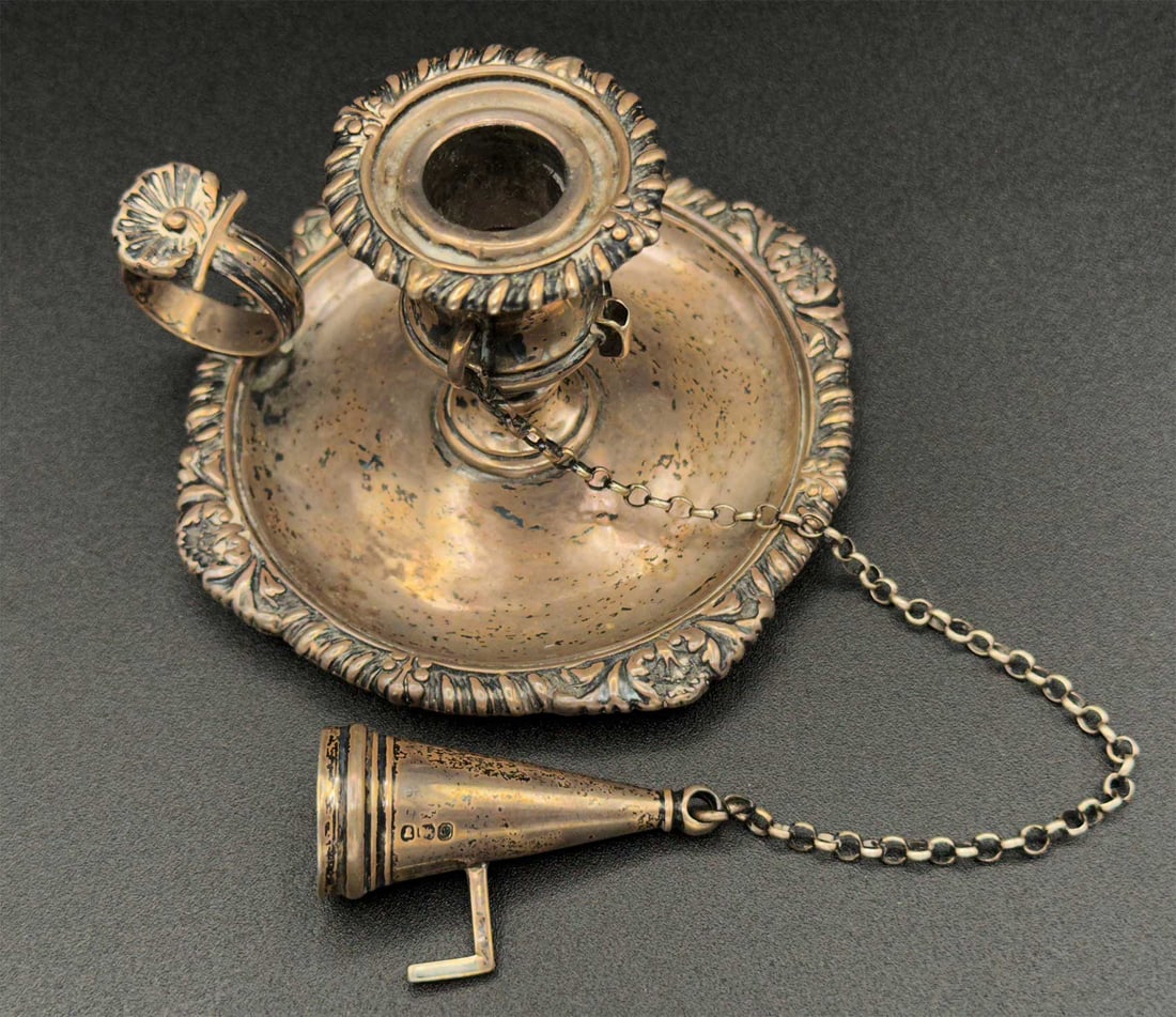 GEORGE III - UNUSUAL SILVER CANDLESTICK, 1818 (1 of 17)