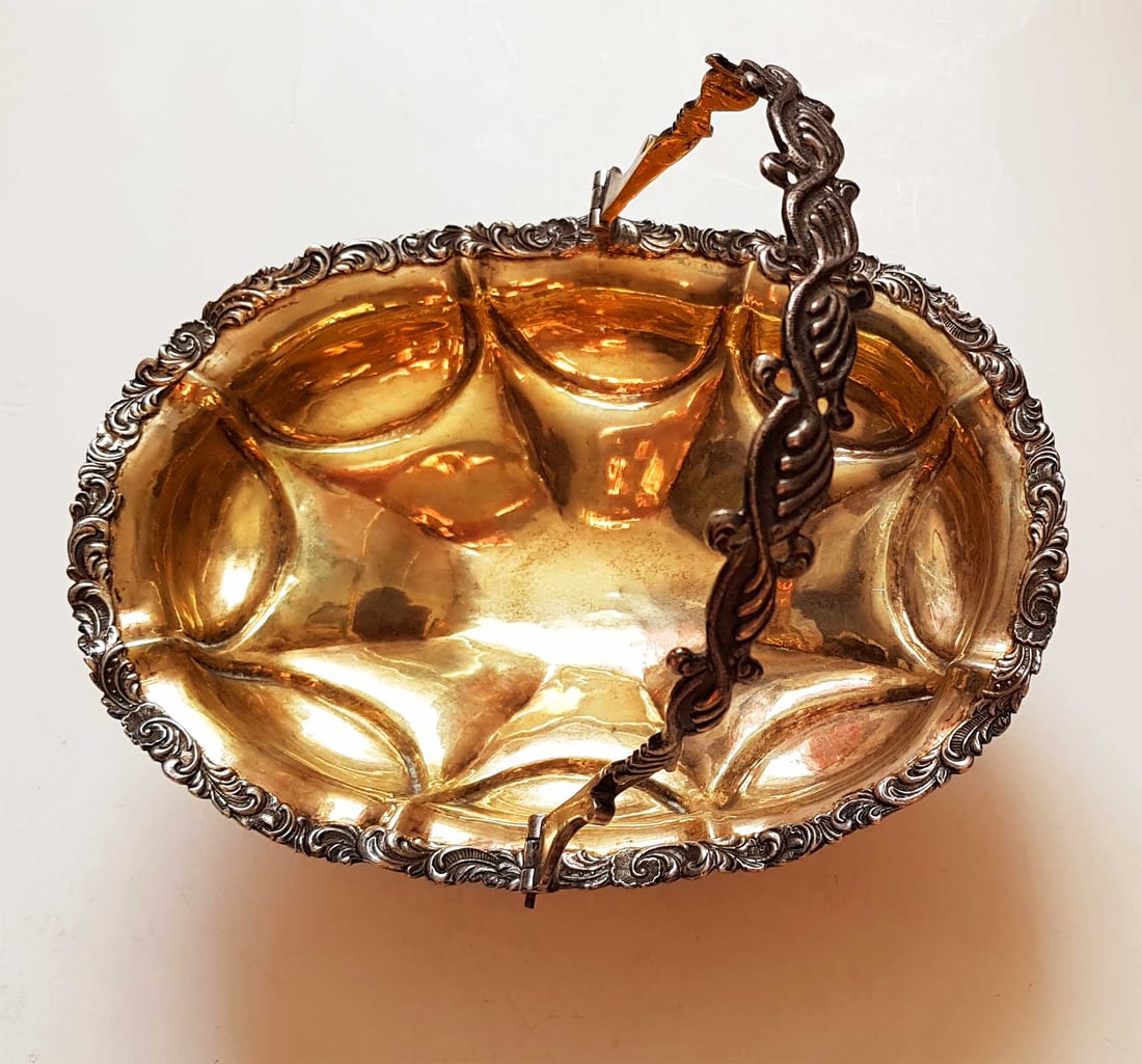 RUSSIAN SILVER BASKET CHASED BOWL, 1847 (1 of 15)