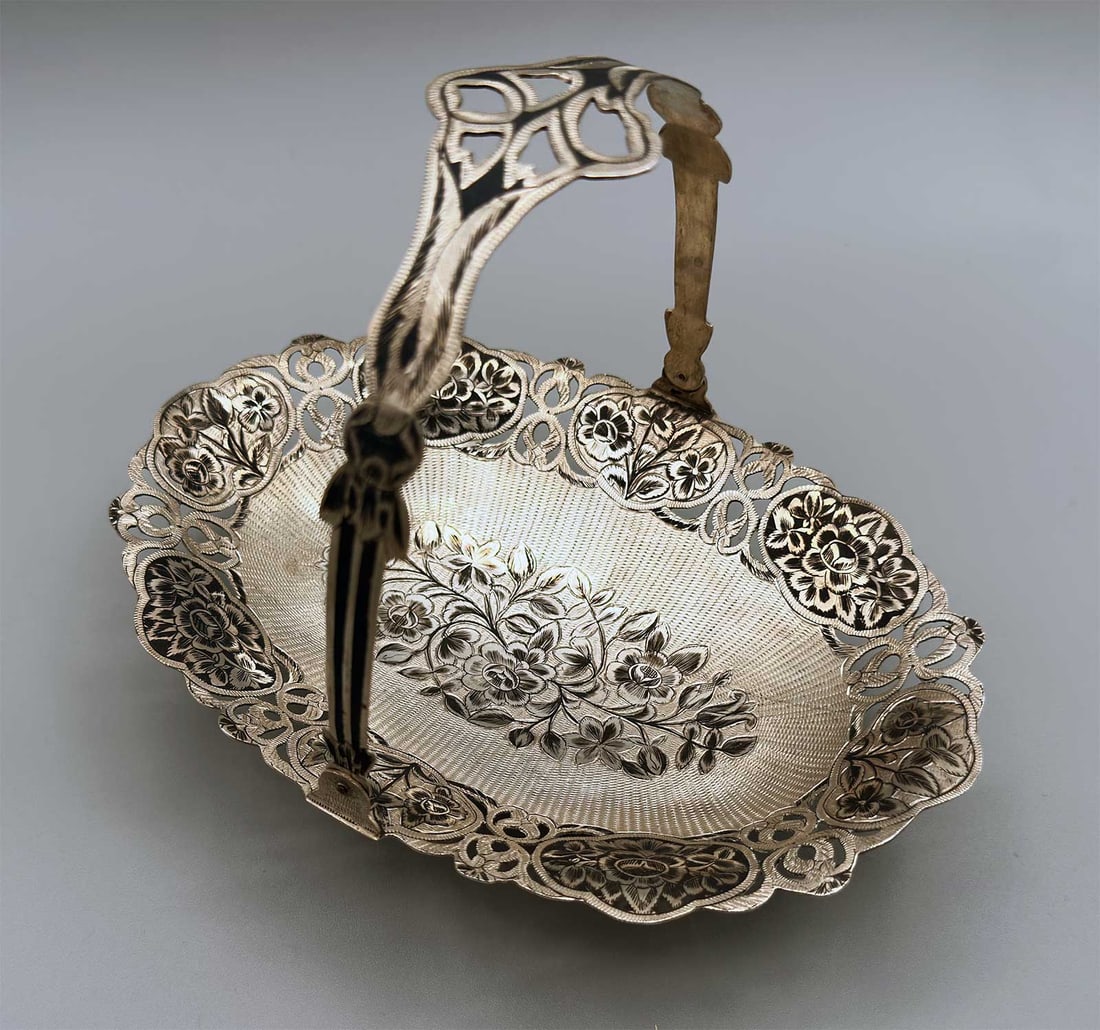 RUSSIAN SILVER NIELLO BASKET, 1893 (1 of 12)