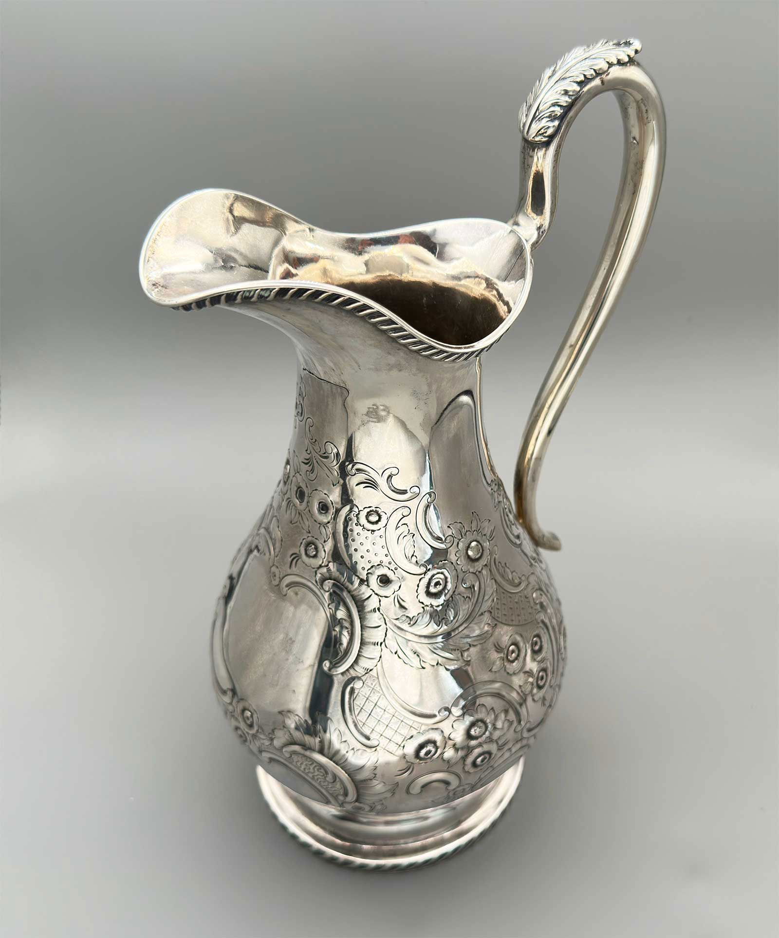 LARGE AMERICAN SILVER WATER PITCHER, BOSTON, 1850s (1 of 20)