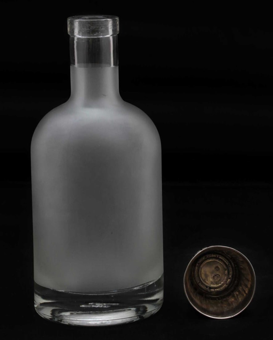 ANTIQUE RUSSIAN GLASS VODKA BOTTLE - 2