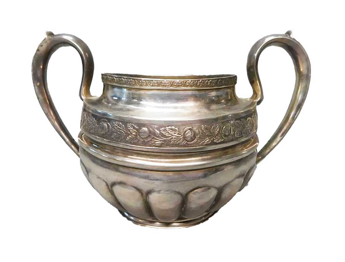 LARGE RUSSIAN SILVER SUGAR BOWL, 1831 (1 of 8)