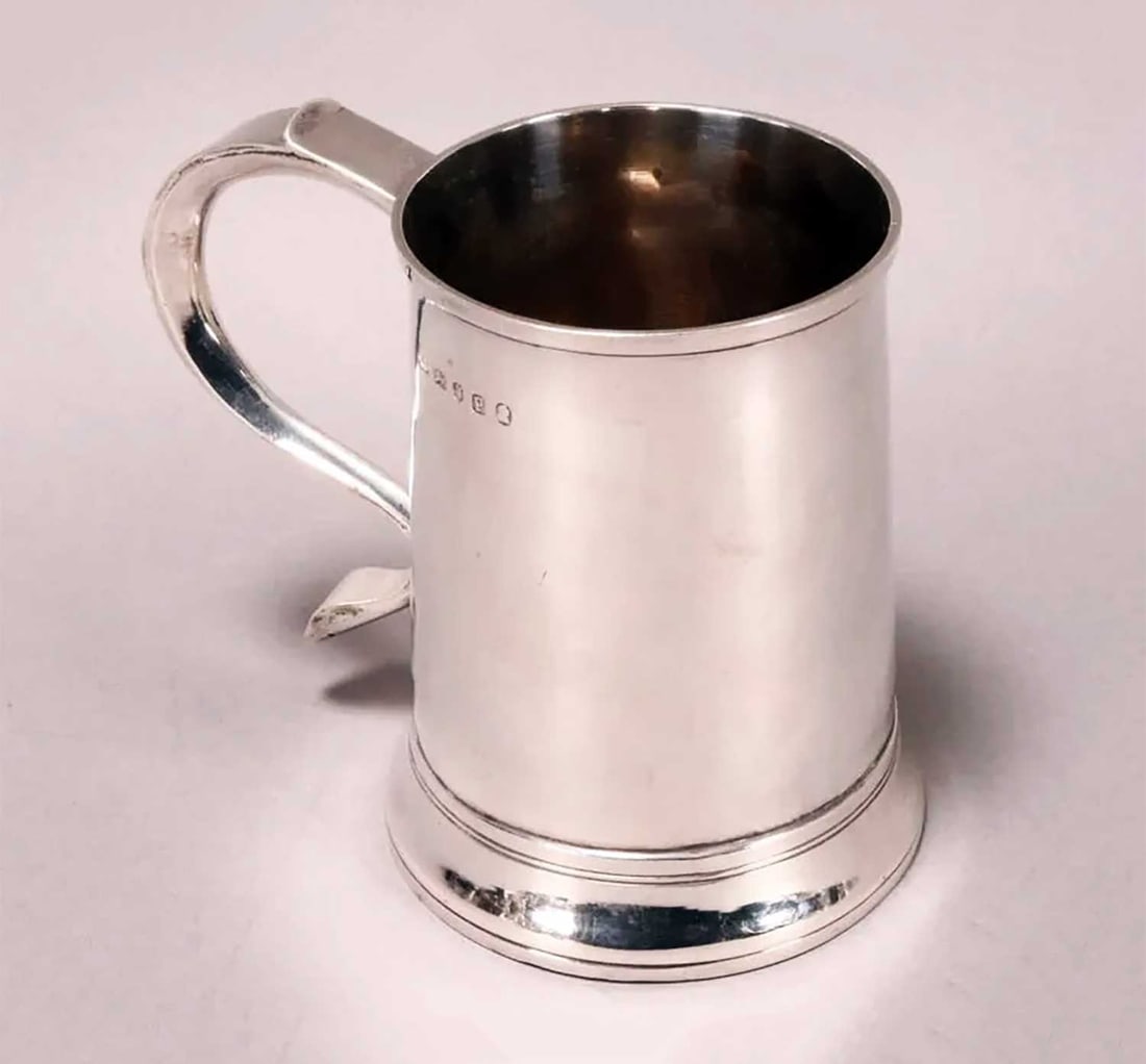 ENGLISH GEORGE III SILVER TANKARD, 1790: LifeTime Warranty! Flexible Payments: Pay Over 3–6 Months! RARE ENGLISH GEORGE III SILVER TANKARD, LONDON 1790 For your viewing pleasure is a George III Sterling Silver Tankard of plain tapered form