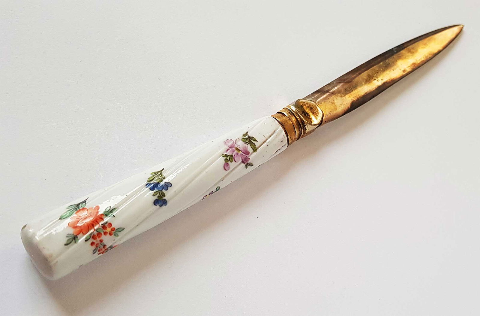 RUSSIAN SILVER PORCELAIN KNIFE, CATHERINA II, 1770 (1 of 11)