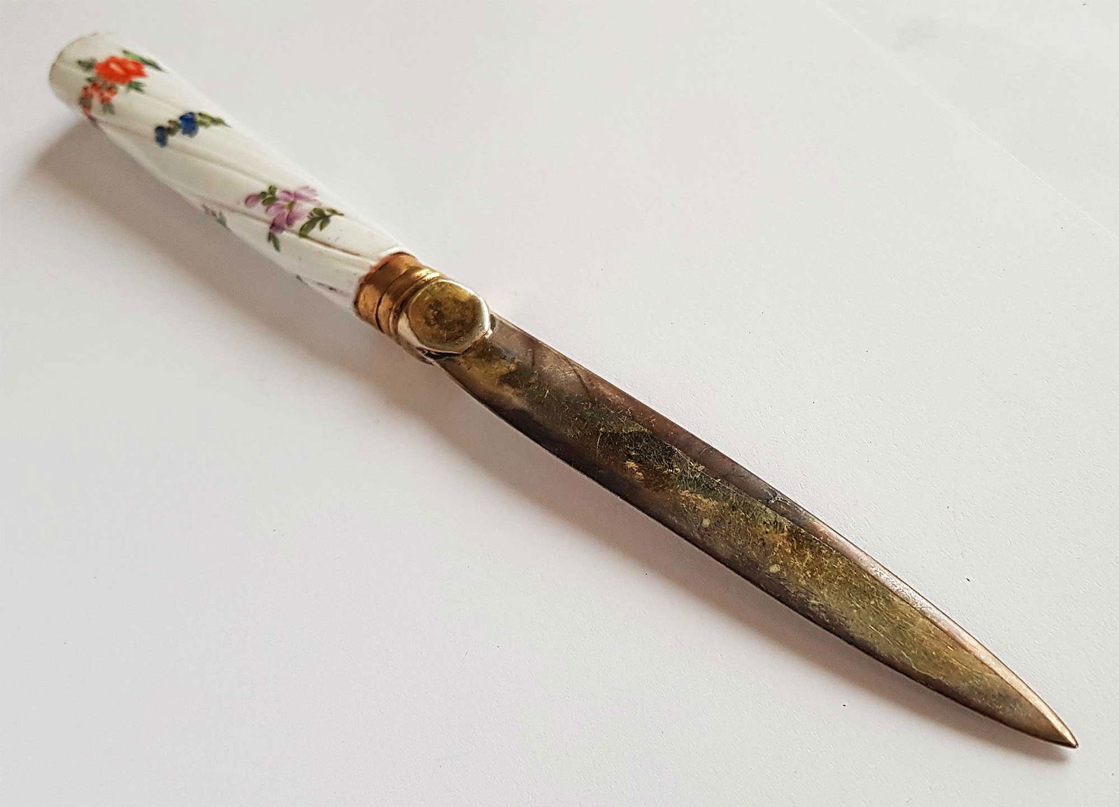 RUSSIAN SILVER PORCELAIN KNIFE, CATHERINA II, 1770 - 2