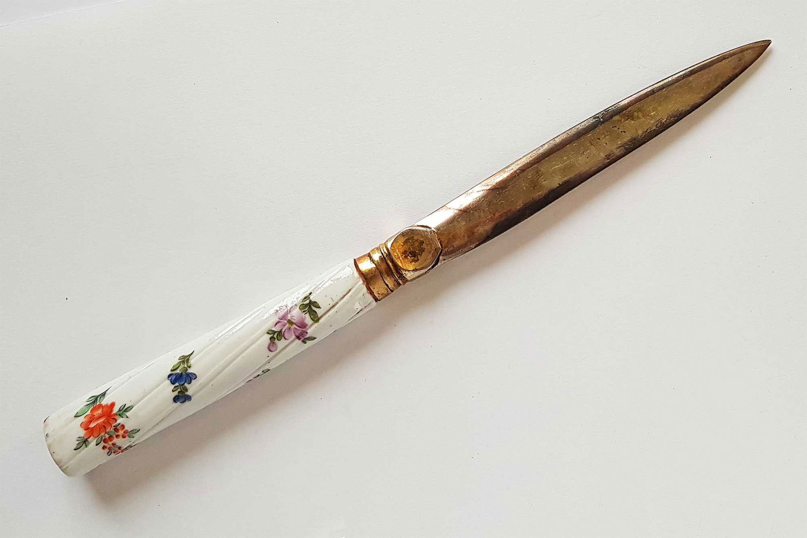 RUSSIAN SILVER PORCELAIN KNIFE, CATHERINA II, 1770 - 3