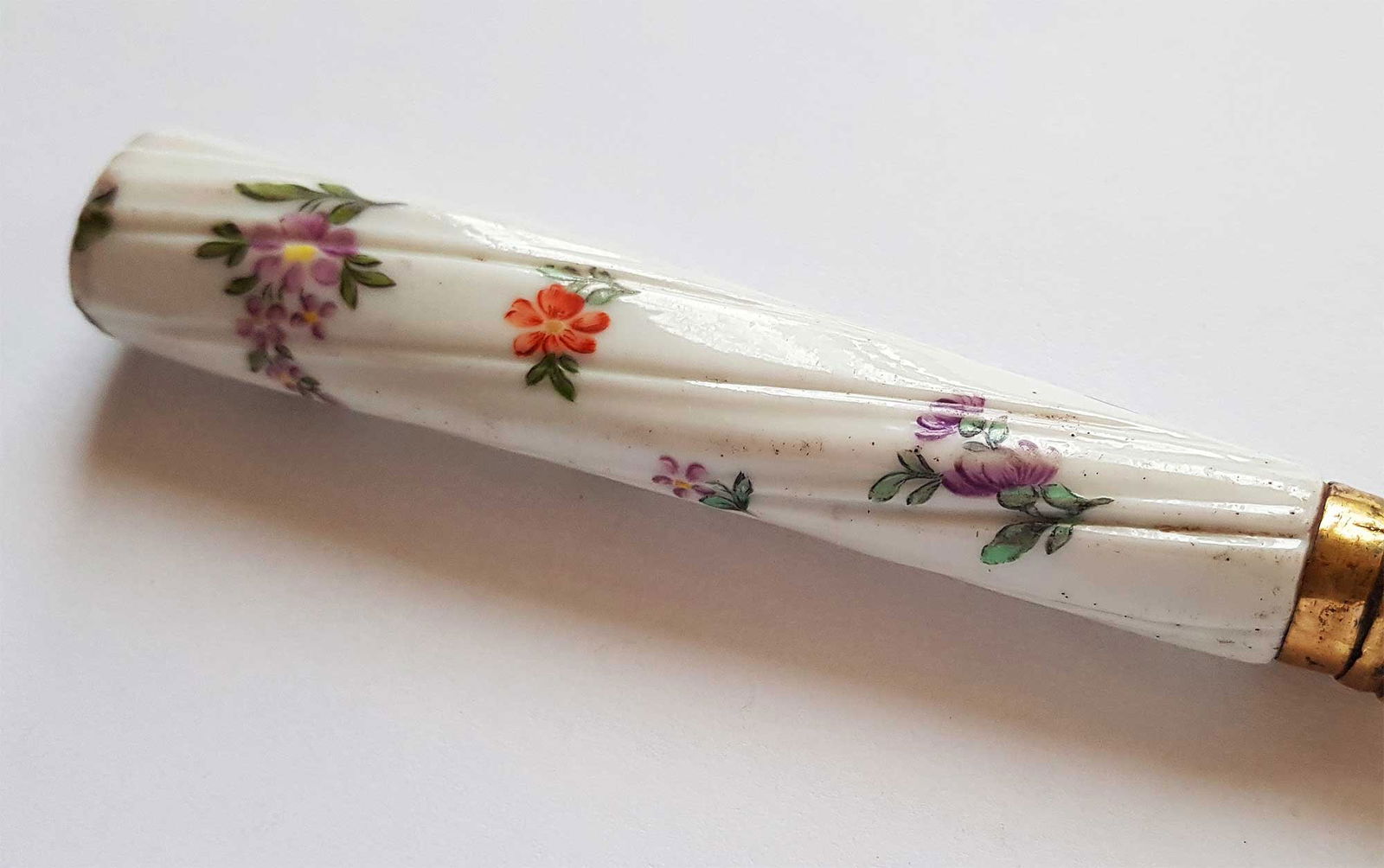 RUSSIAN SILVER PORCELAIN KNIFE, CATHERINA II, 1770 - 4