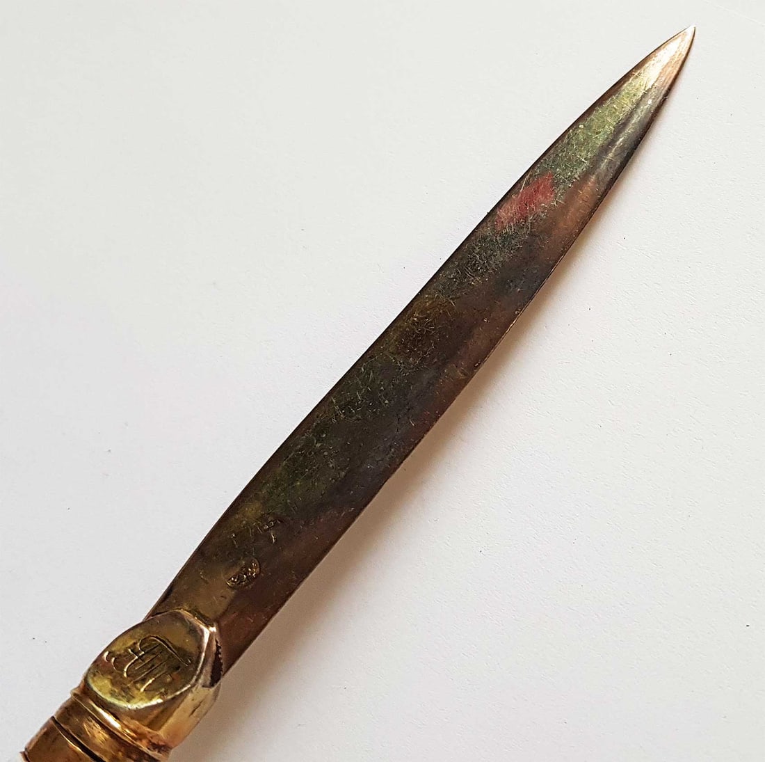 RUSSIAN SILVER PORCELAIN KNIFE, CATHERINA II, 1770 - 6