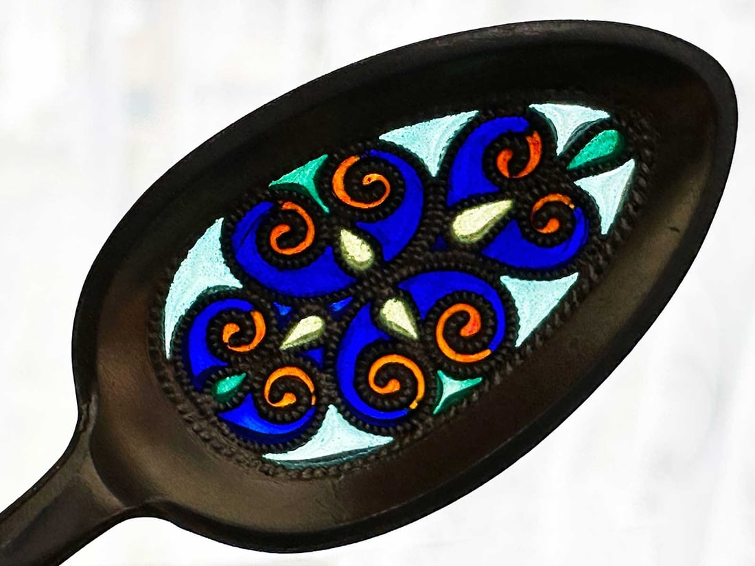 ANTIQUE SILVER GILT & ENAMEL SPOON (1 of 16)