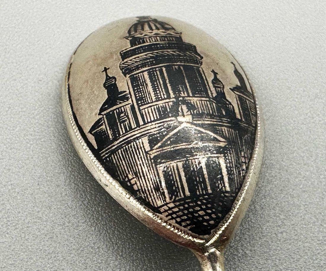 RUSSIAN SILVER NIELLO SPOON, 19th CENTURY: Flexible Payments: Pay Over 3–6 Months! RUSSIAN SILVER NIELLO SPOON, 19th CENTURY This is a rare Russian silver niello spoon. Please refer to the images for more details. HALLMARKS: '84' for