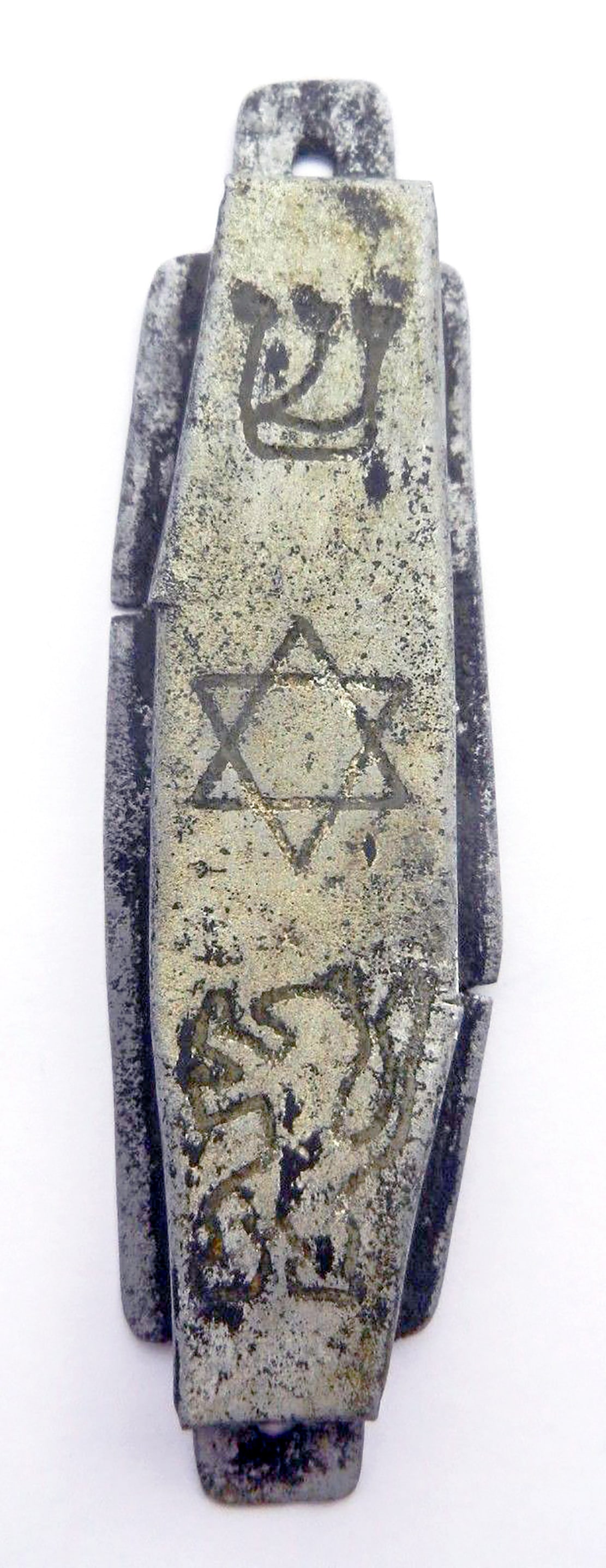 JEWISH WWII MEZUZAH w. STAR of DAVID, 1942 (1 of 16)