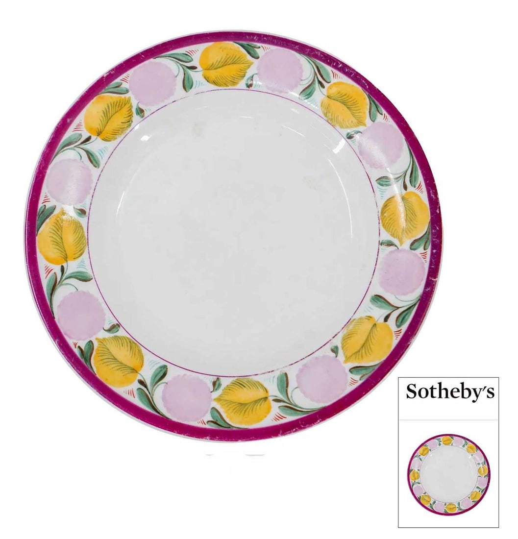 RUSSIAN HAND PAINTED PORCELAIN PLATE, 1918, fr. SOTHEBY's (1 of 11)