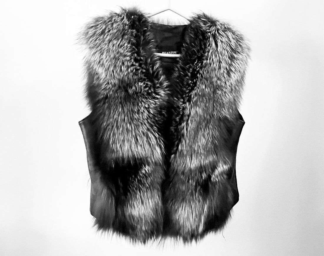 LEATHER FOX VEST with SILVER FOX FUR (1 of 13)