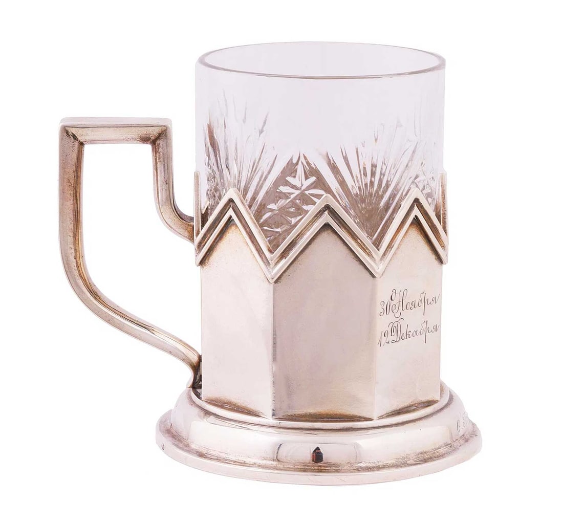 FABERGE - RUSSIAN SILVER TEA GLASS HOLDER, 1886 (1 of 13)