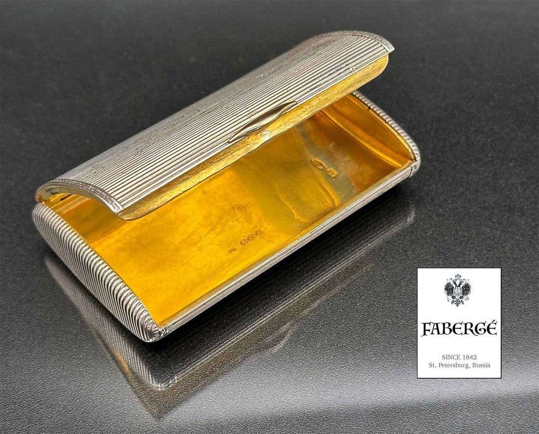 FABERGE - SILVER & GOLD VESTA CASE: LifeTime Warranty! Price Reduced — Limited-Time Offer! FABERGE - SILVER and GOLD VESTA CASE, Ivan BRITSYN For your viewing pleasure is a rare antique Russian silver and gold vesta case made by Ivan
