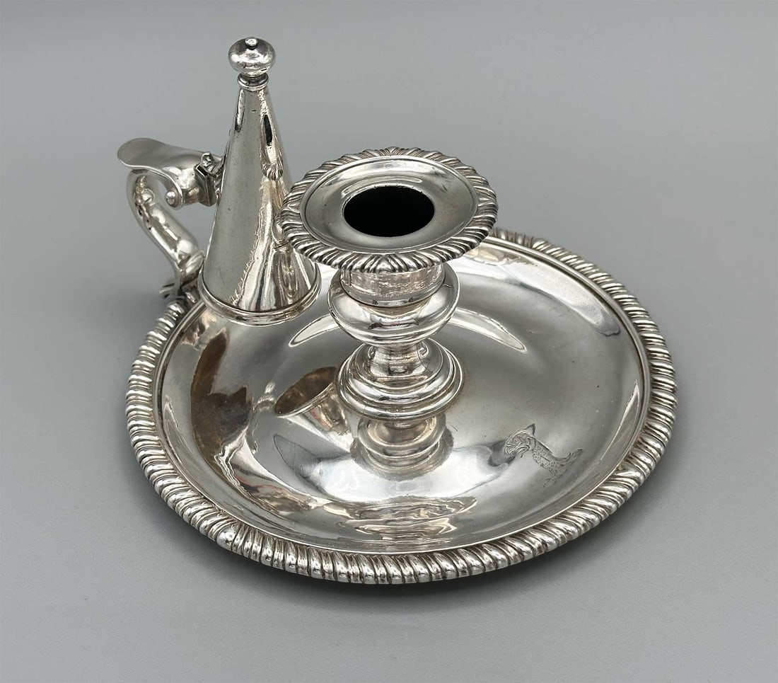 Paul STORR - SILVER CHAMBERSTICK, GEORGE IV, 1823: LifeTime Warranty! Price Reduced — Limited-Time Offer! Paul STORR - SILVER CHAMBERSTICK, GEORGE IV, 1823 For your viewing, we present a beautiful antique George IV silver chamberstick made by Paul S