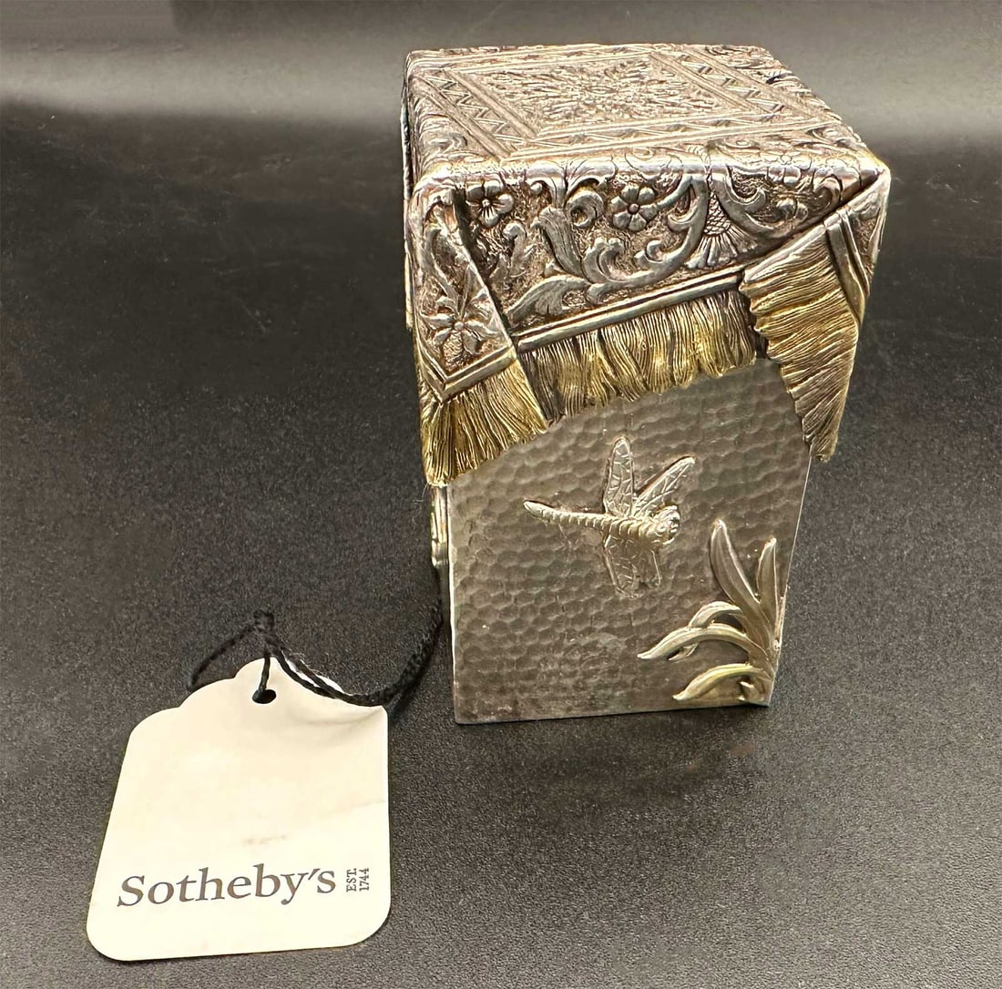 Pavel OVCHINNIKOV - RUSSIAN TROMPE L'OEIL TEA CADDY: LifeTime Warranty! Price Reduced — Limited-Time Offer! Pavel OVCHINNIKOV - RUSSIAN SILVER TROMPE L'OEIL TEA CADDY, BOX from SOTHEBY's For your consideration is an antique Russian gilt silver trompe